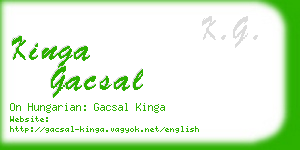 kinga gacsal business card